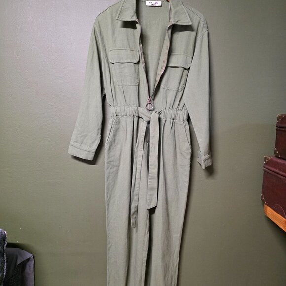 Falling Love Olive Green Utility Jumpsuit – Belted & Chic - Picture 7 of 10